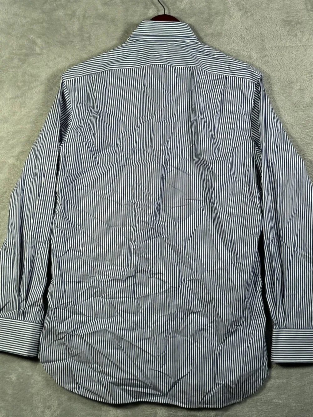 Polo Ralph Lauren Dress Shirt Mens S 15 Blue White Striped Classic Fit $130